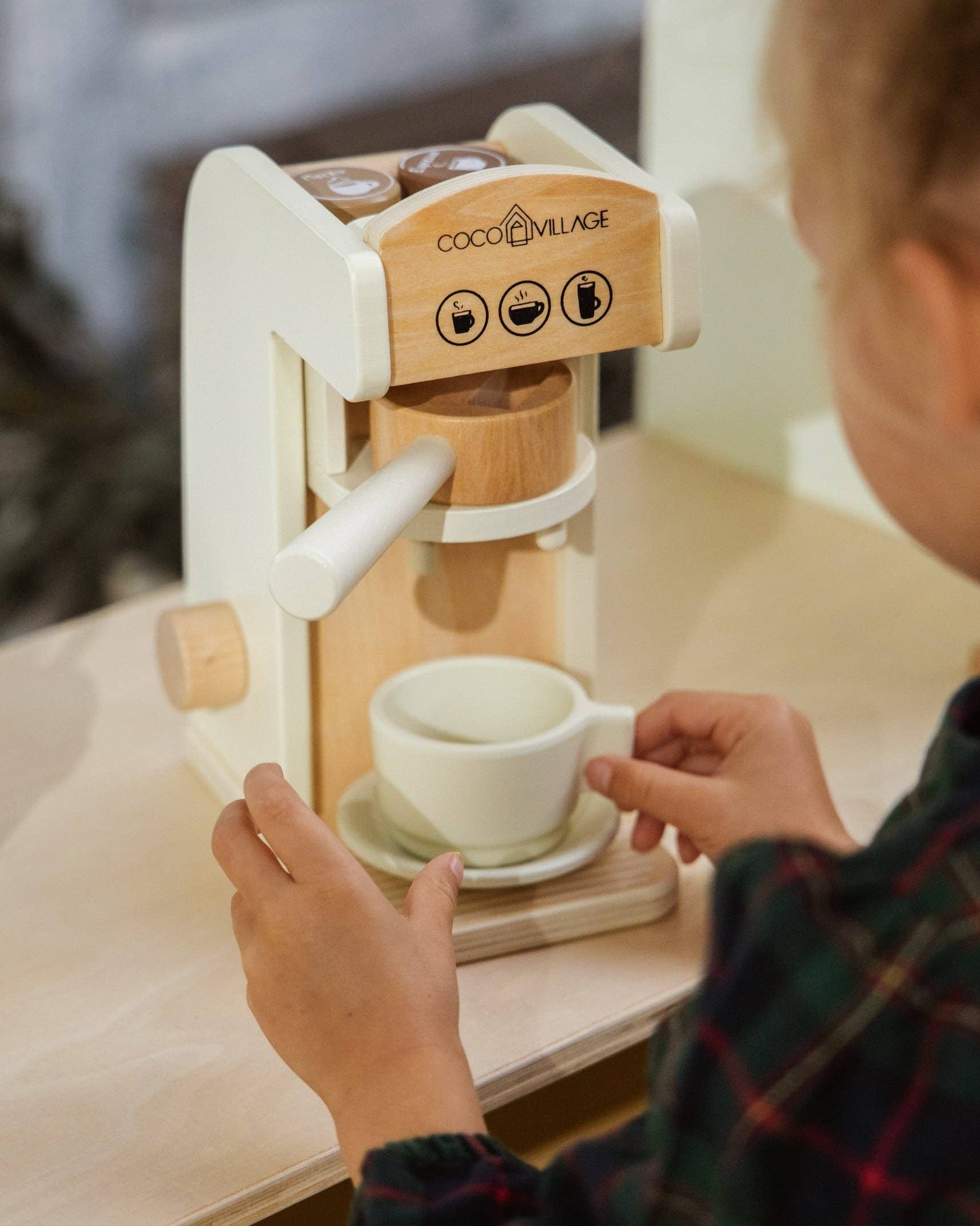Wooden coffee maker with accessories - Playset