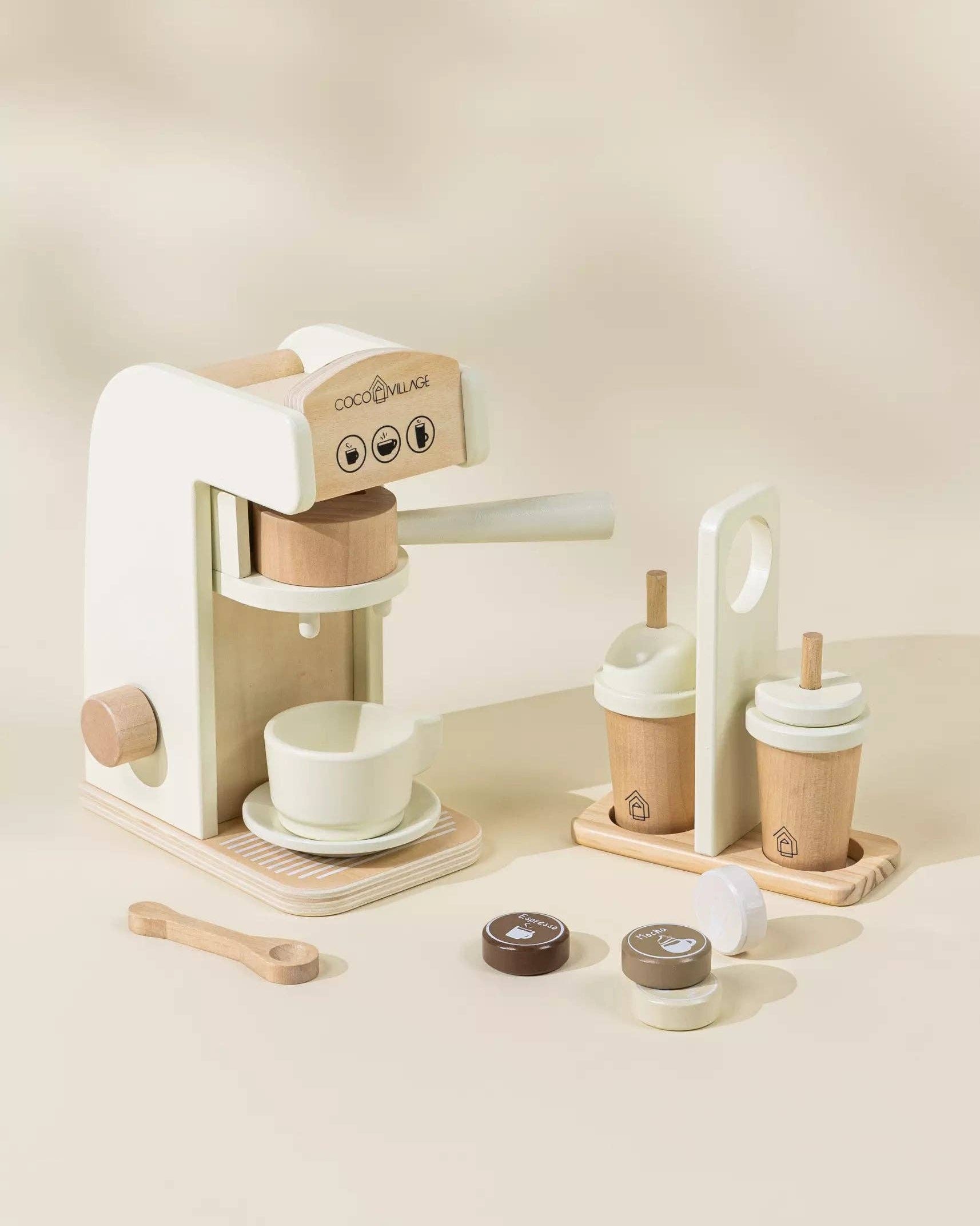 Wooden coffee maker with accessories - Playset