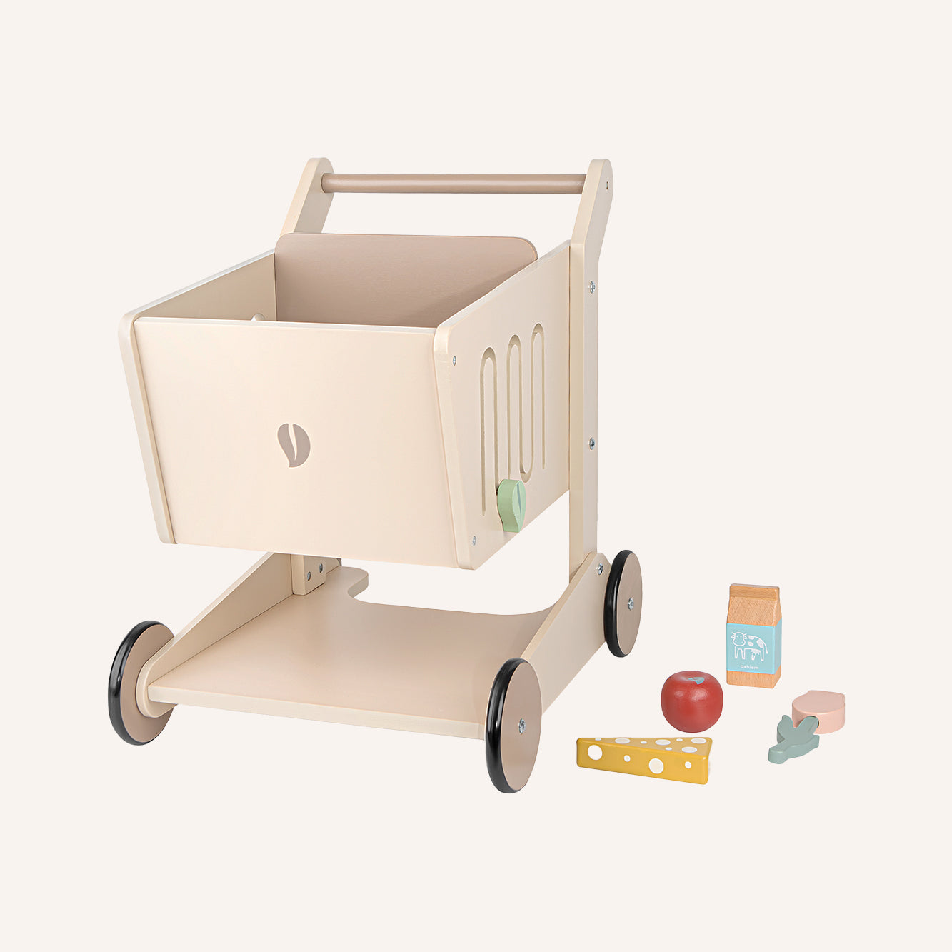 Loopwagen Oliver | Houten winkelwagen met accessoires