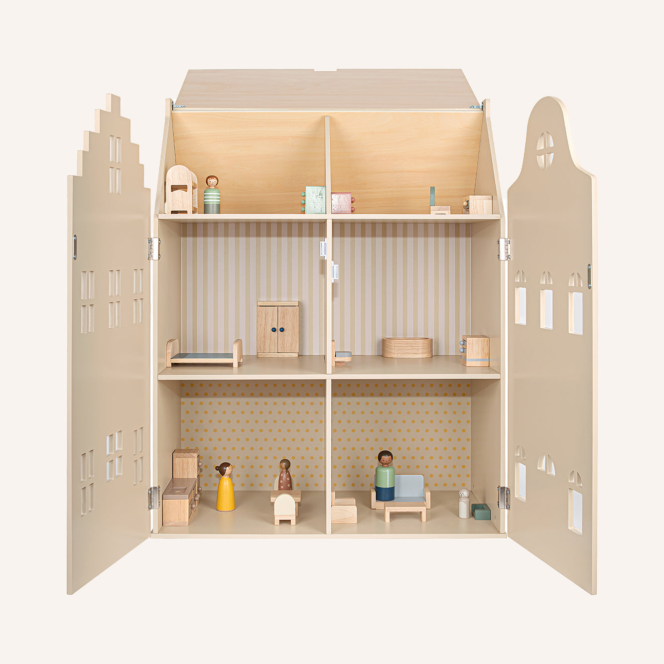 Poppenhuis Lynn | Grachtenpand met 24 Accessoires