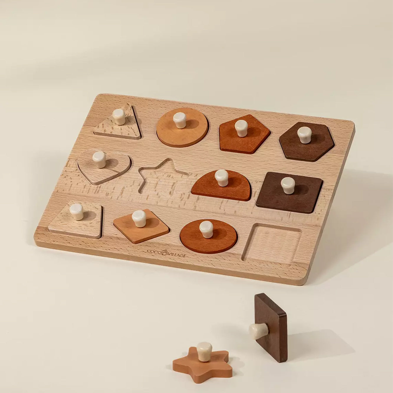 Houten Vormen - Leerpuzzel