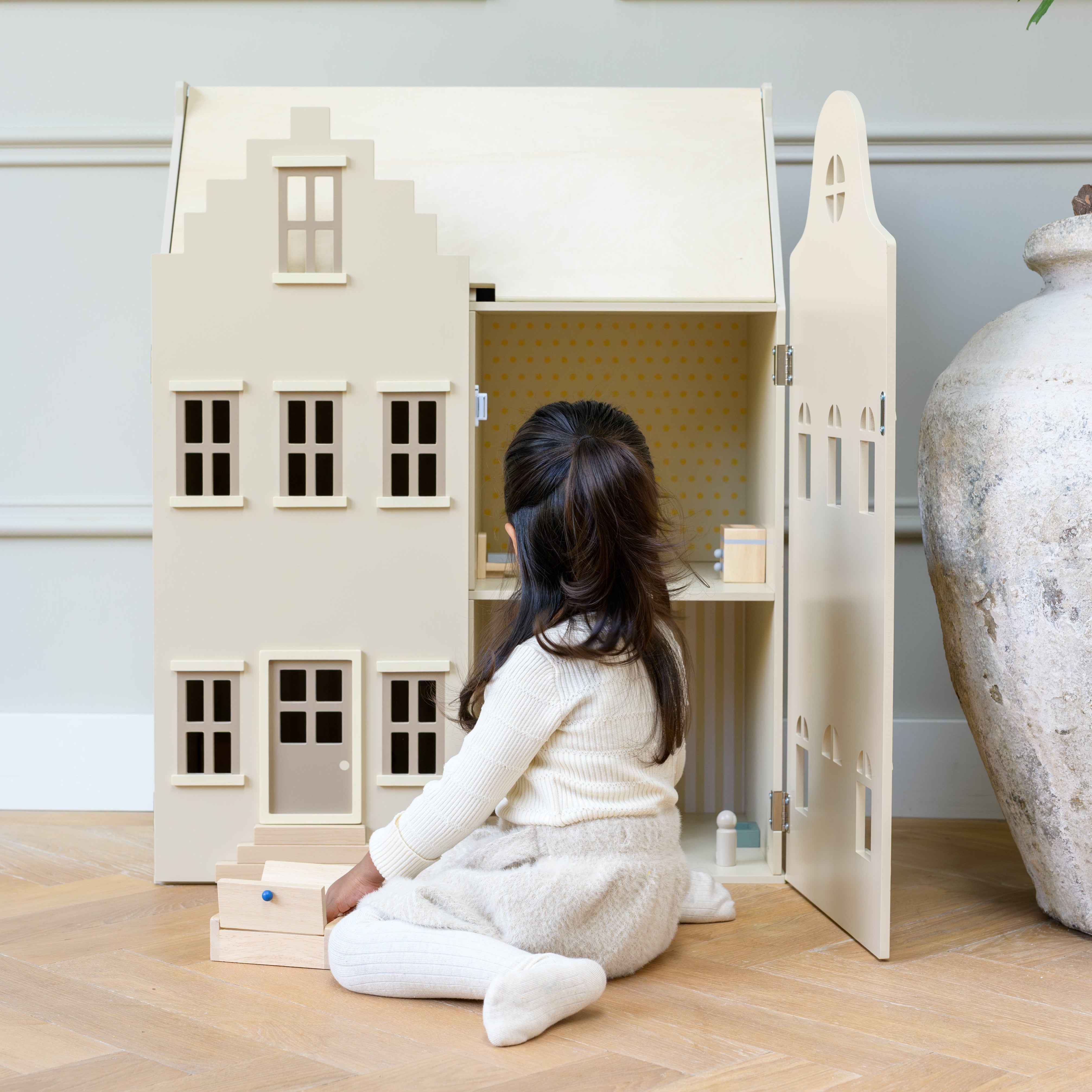 Babiem® Puppenhaus Lynn | Kanalhaus mit 24 Zubehörteilen