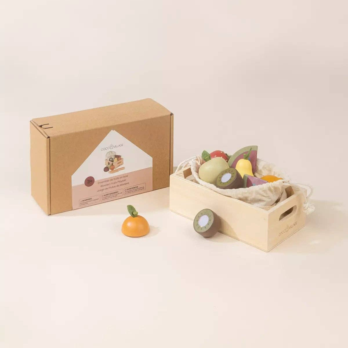 Wooden Fruit Playset | Market set with 7 wooden fruits