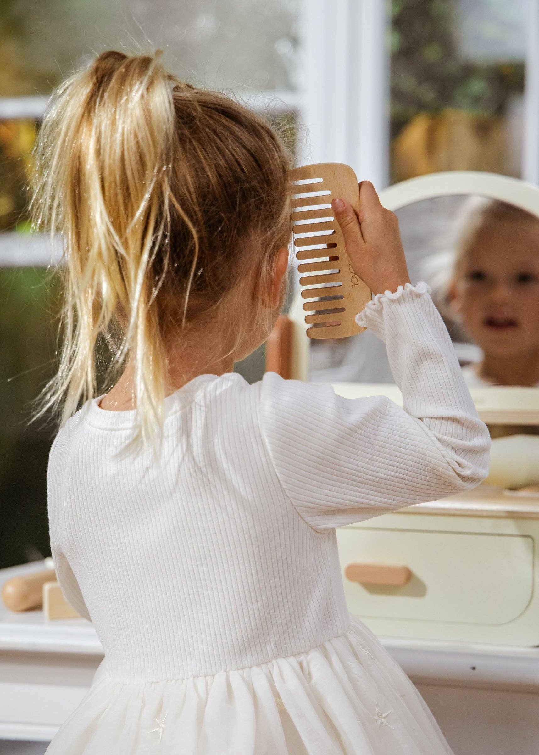 Houten Beauty Salon | Stylistenset met föhn, schaar en kappersaccessoires