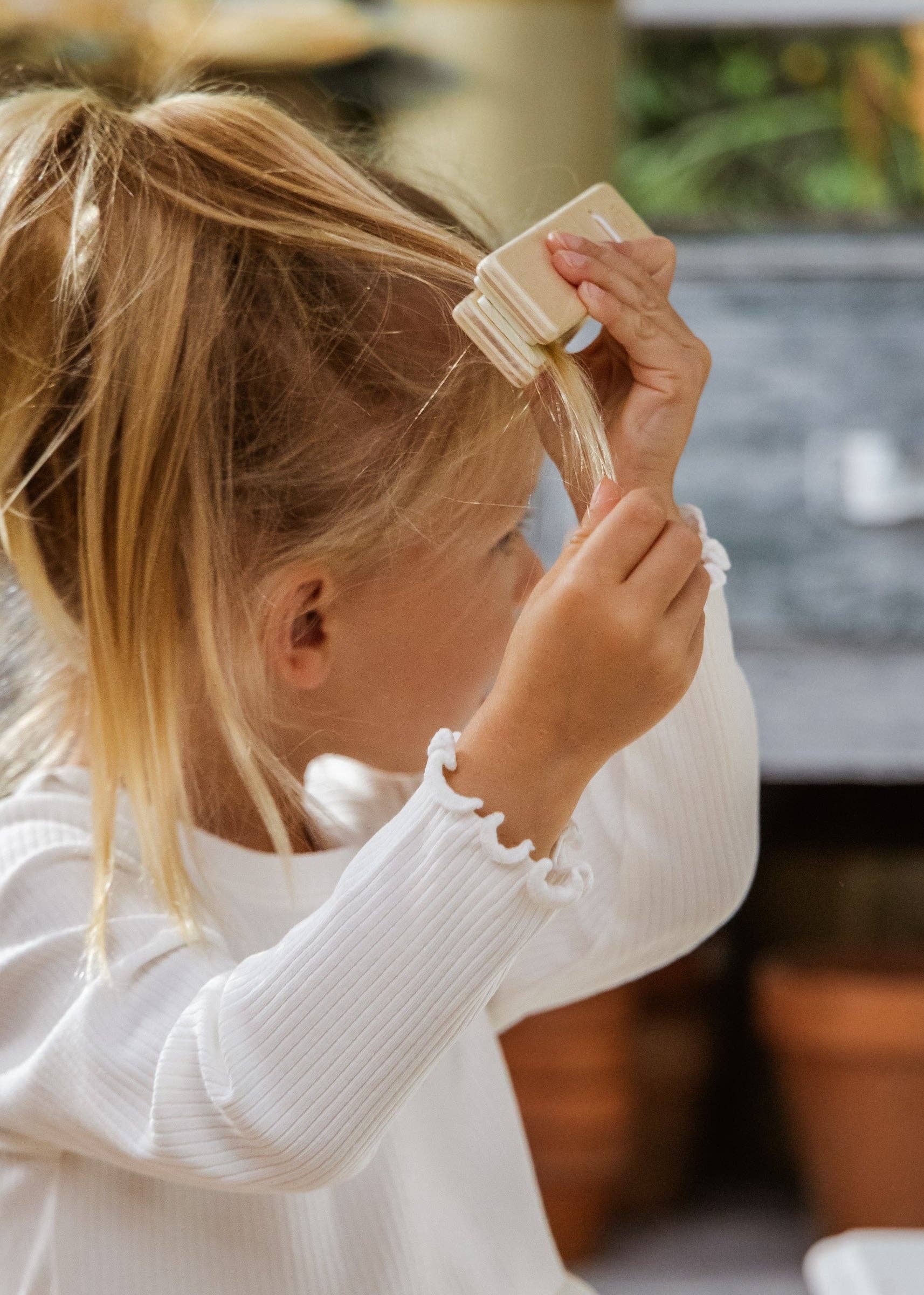 Houten Beauty Salon | Stylistenset met föhn, schaar en kappersaccessoires