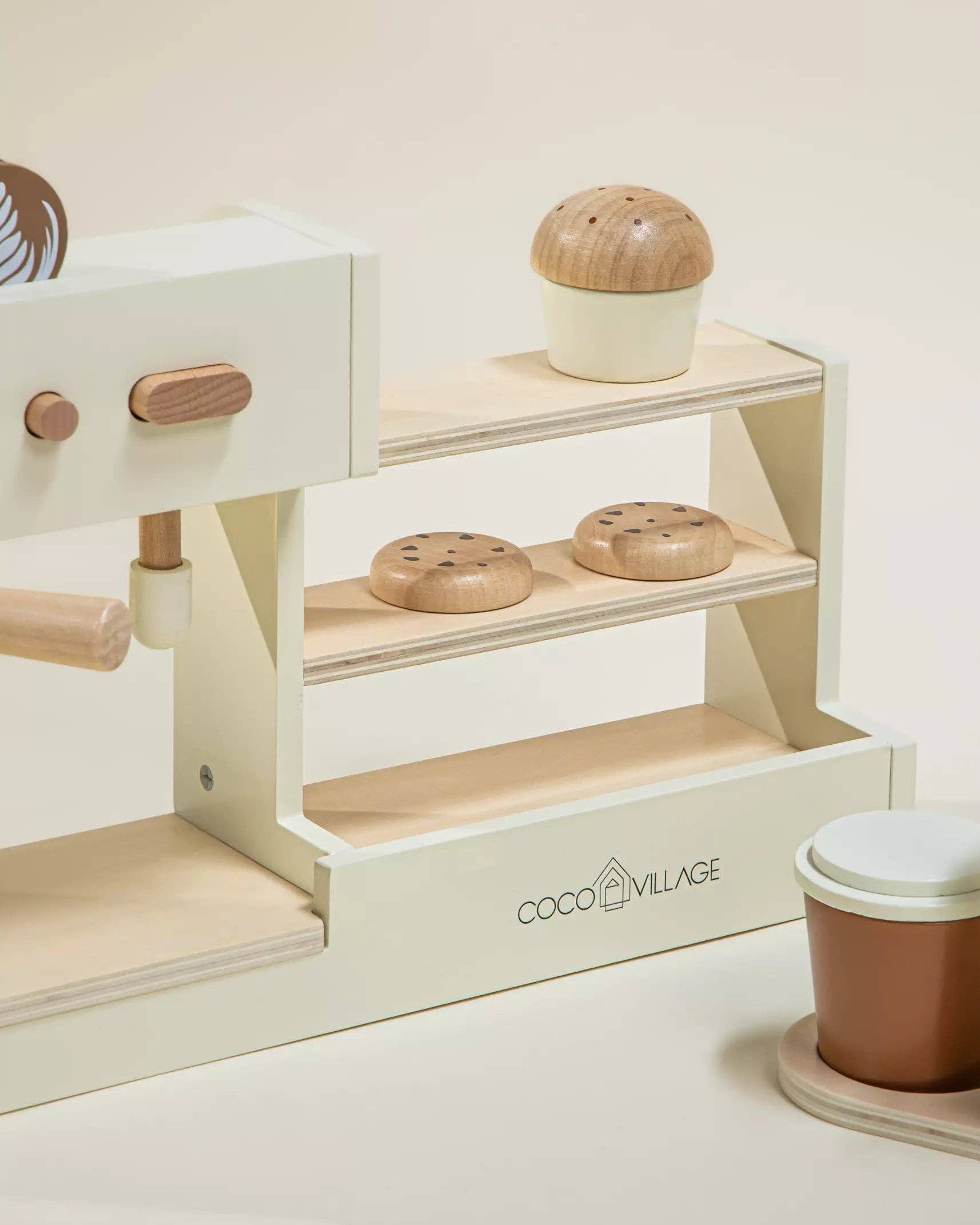 Wooden coffee shop with accessories - Playset