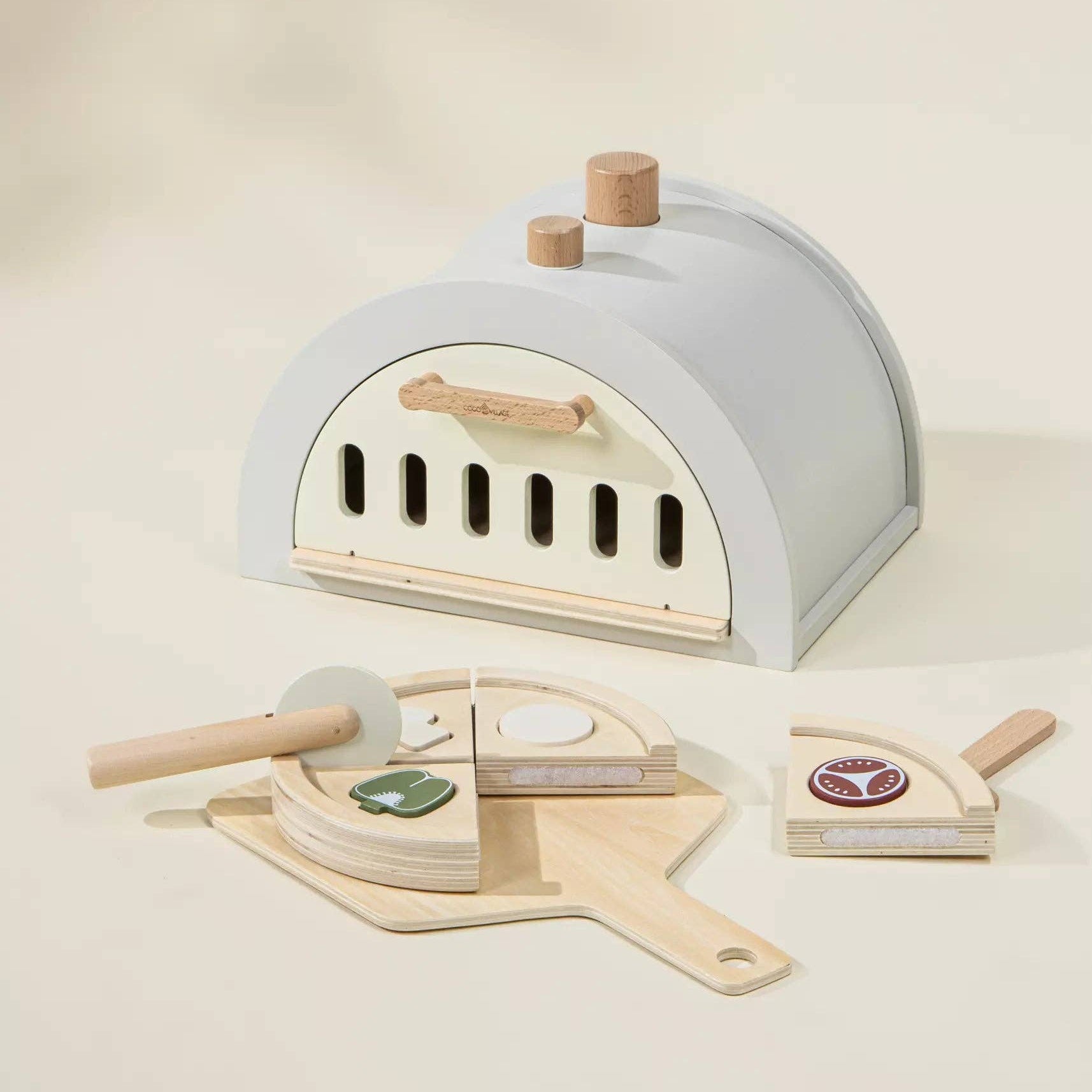 SPEELGOED-COCO-VILLAGE-PIZZA-OVEN-ROLLENSPEL-MARKT-KRAAM-KEUKEN-KIDS-JONGEN-MEISJE-HOUTEN-DUURZAAM-CADEAU-GIFT-1