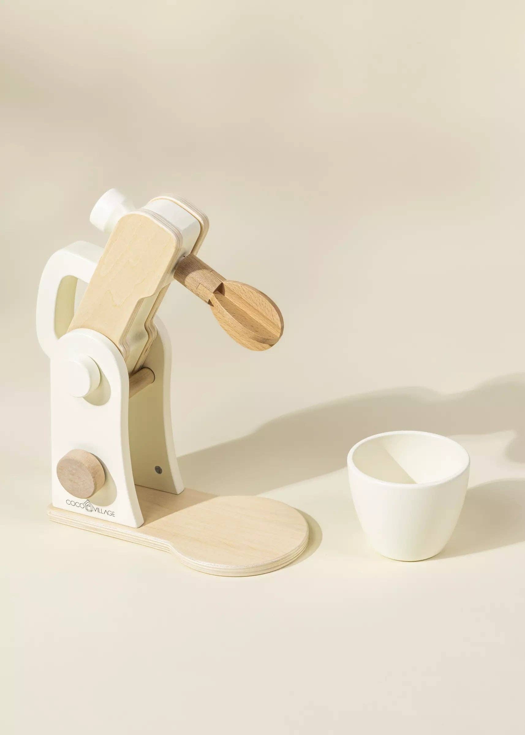 Houten Standmixer Speelset | Realistische mixer met melkpak, meel en ei