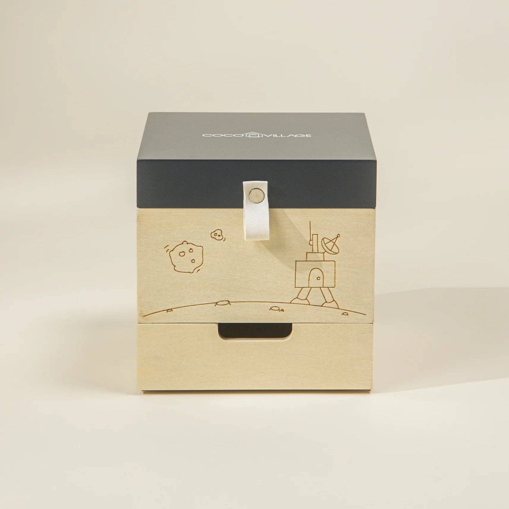 Houten Muziekdoos Ruimte | Met planeetje en Moonlight-Sonata melodie