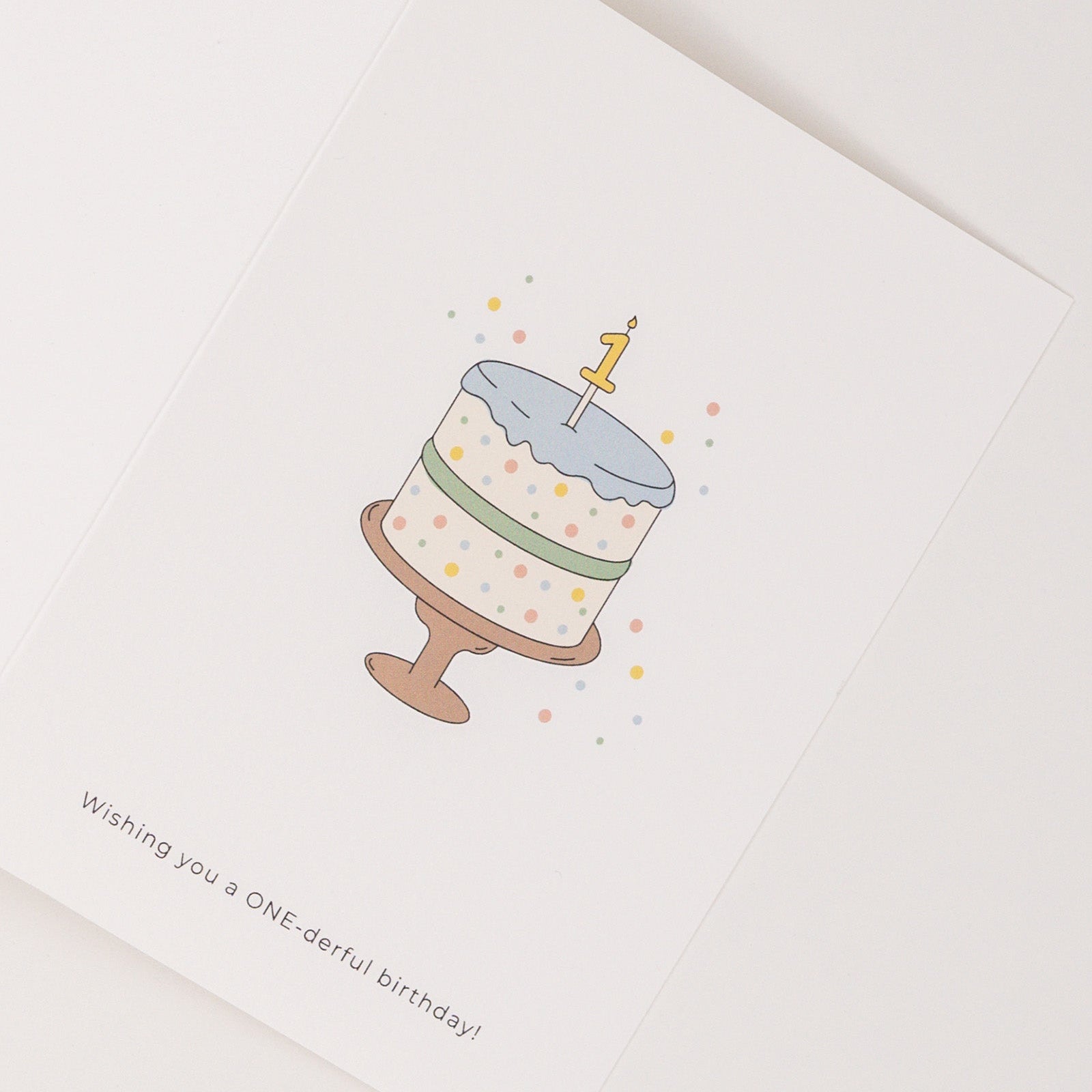 1-JAAR-VERJAARDAG-KAART-POSTCARD-1-YEAR-TAART-BABIEM-CADEAU