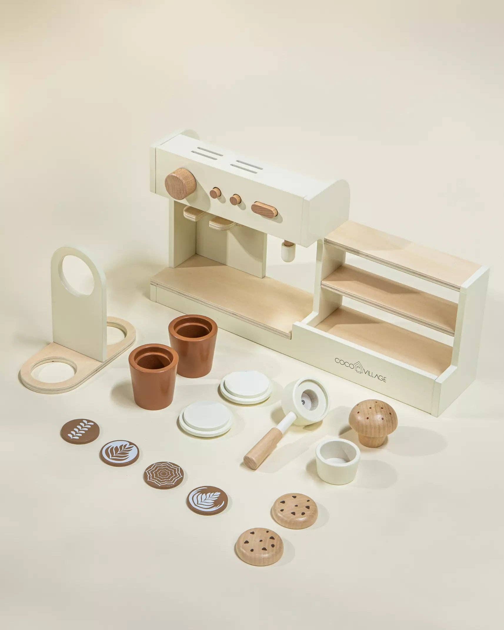 Wooden coffee shop with accessories - Playset