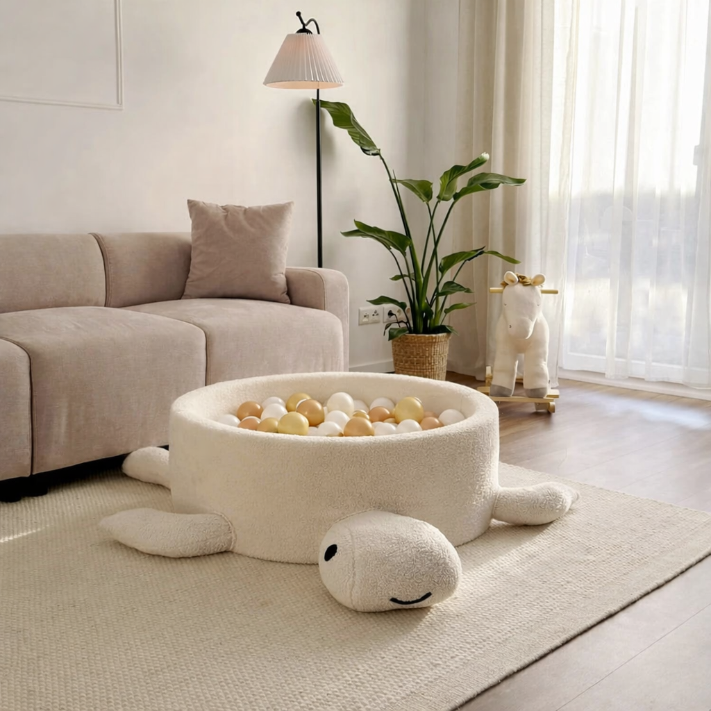 Bouclé Schildpad Cream – Ballenbak (incl. ballen)