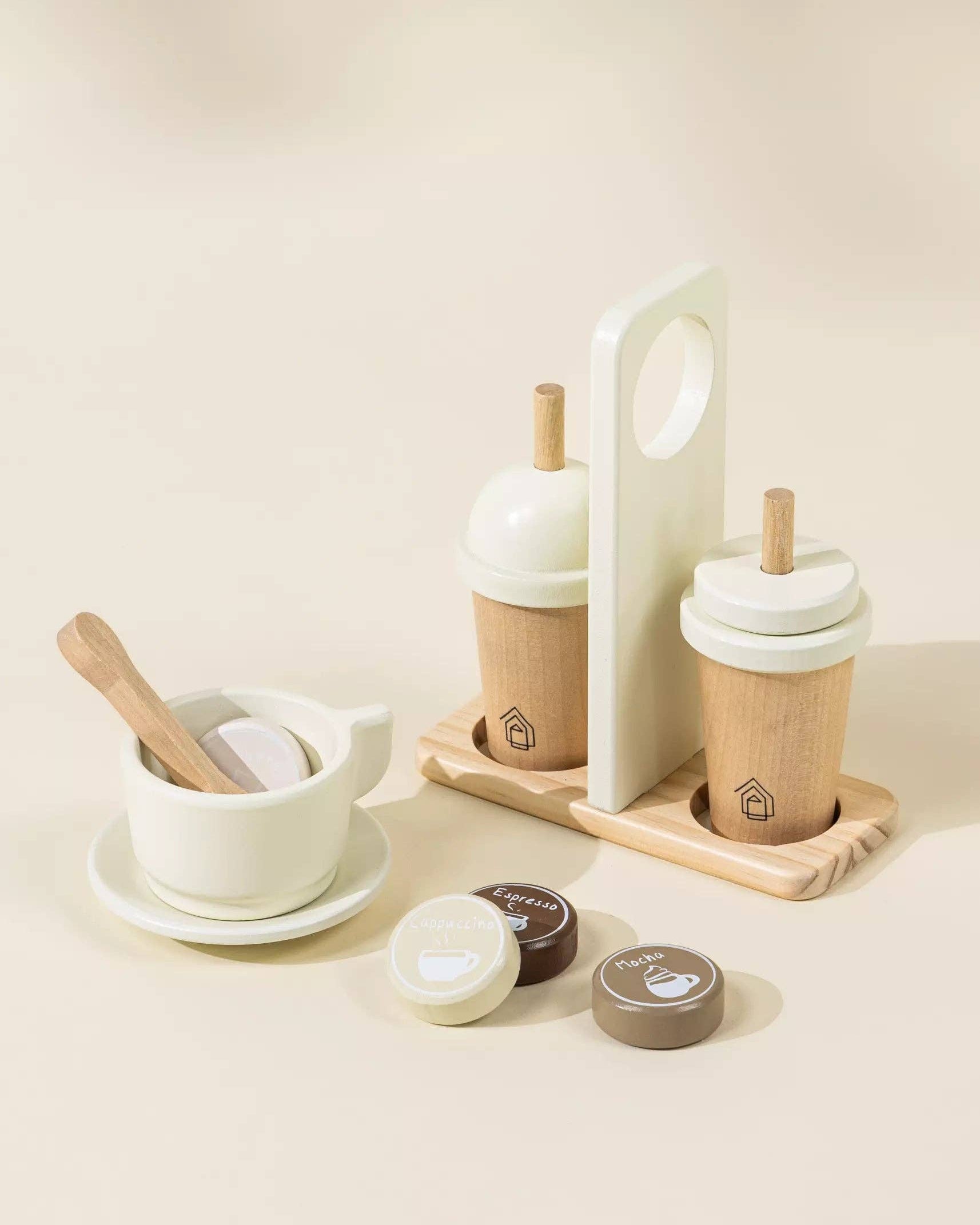 Wooden coffee maker with accessories - Playset