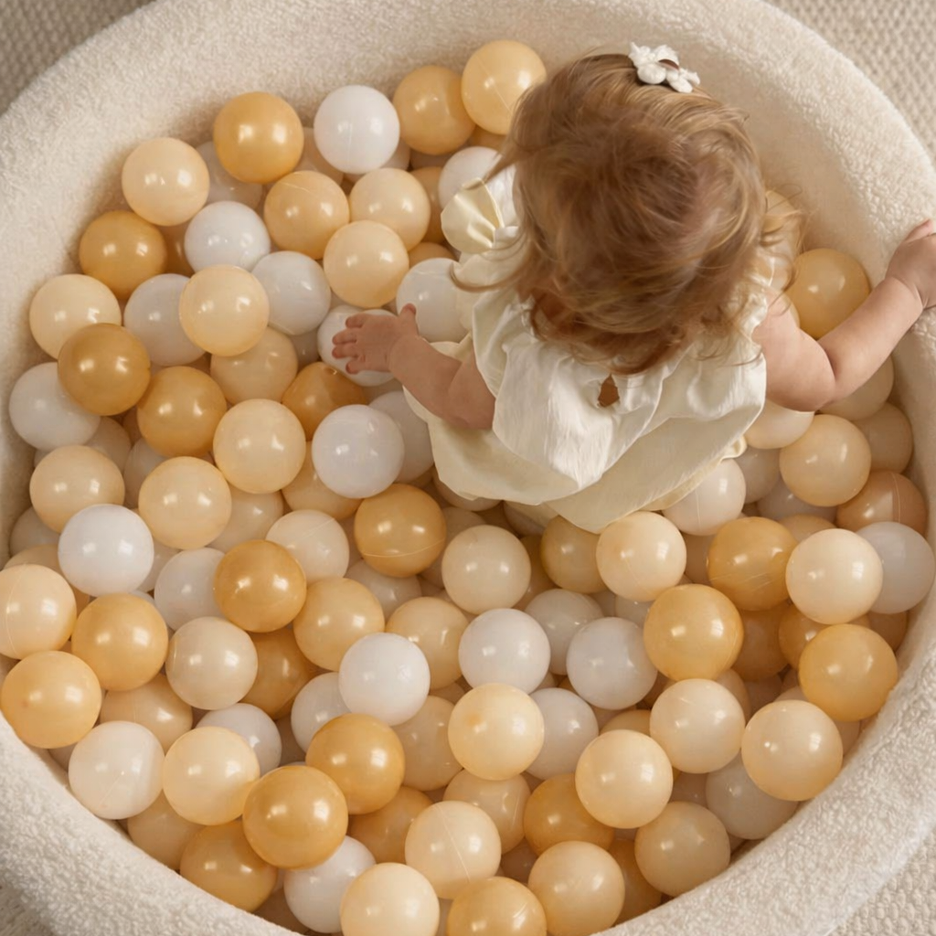 Bouclé Schildpad Cream – Ballenbak (incl. ballen)