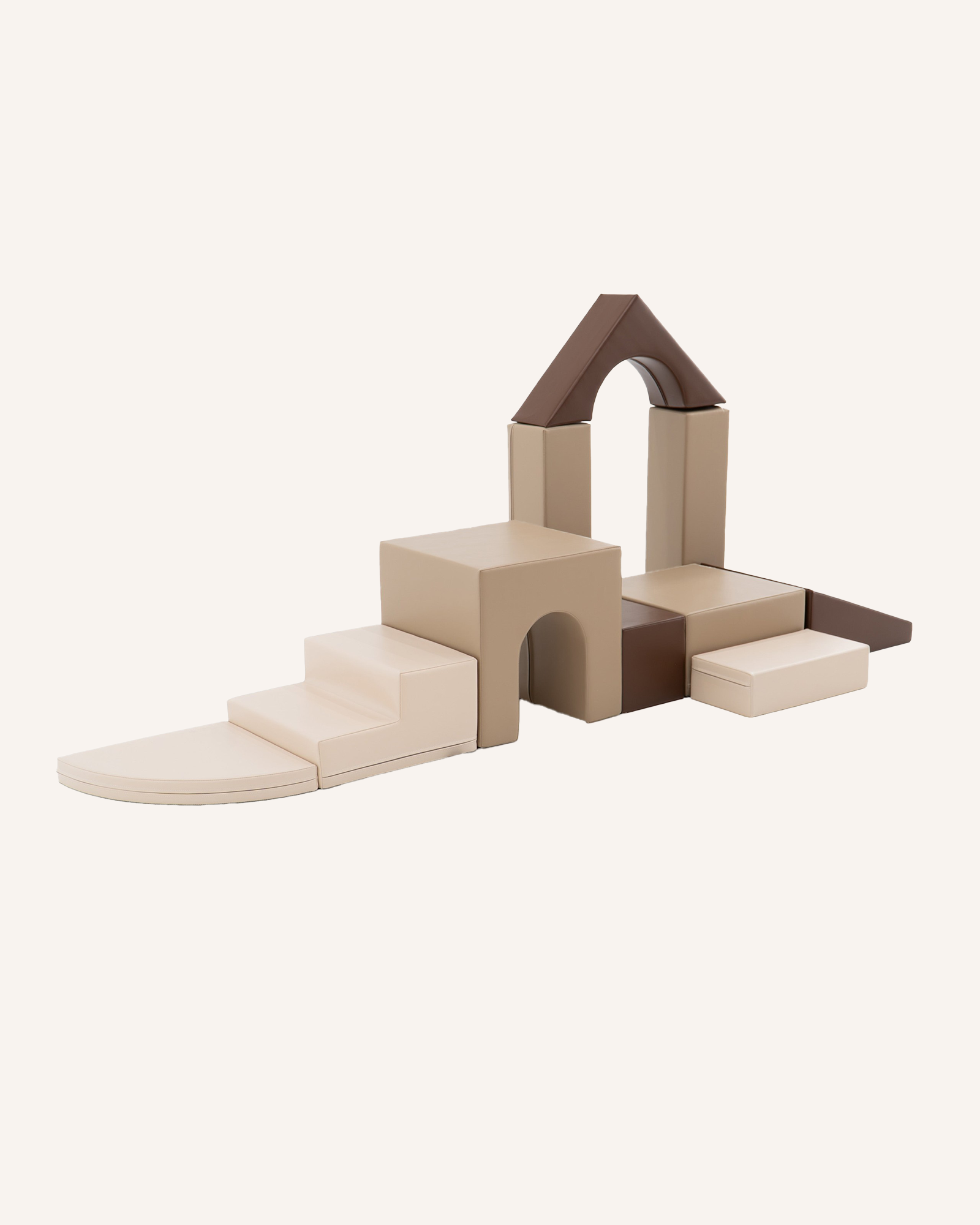 Zachte Foam Bruin & Beige - Speelblokken 10-delige Set