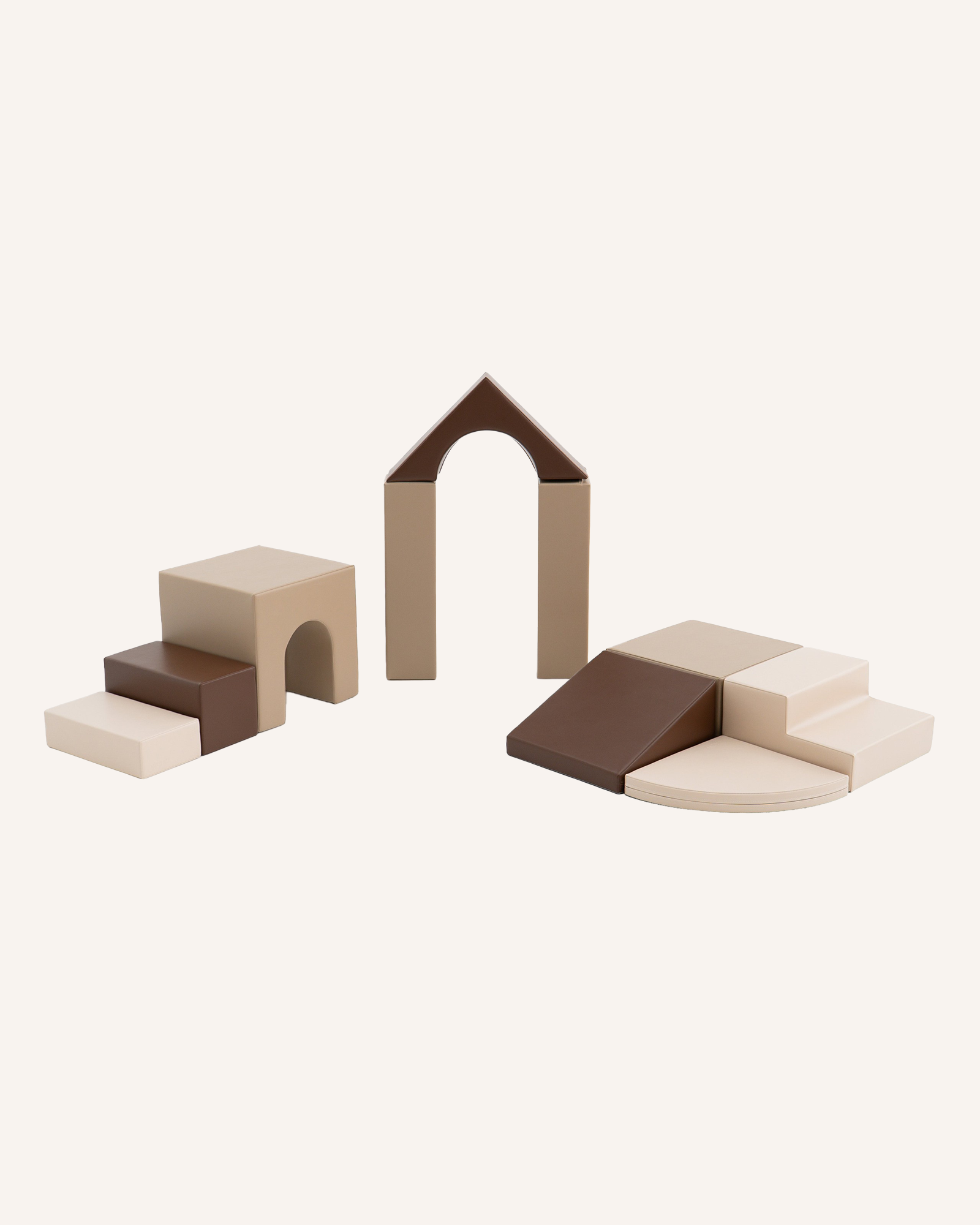 Zachte Foam Bruin & Beige - Speelblokken 10-delige Set