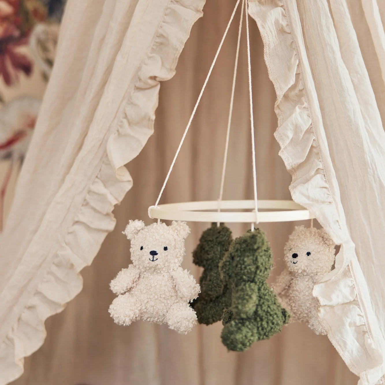 Vintage 245cm Ruffle Nougat - Mosquito Net