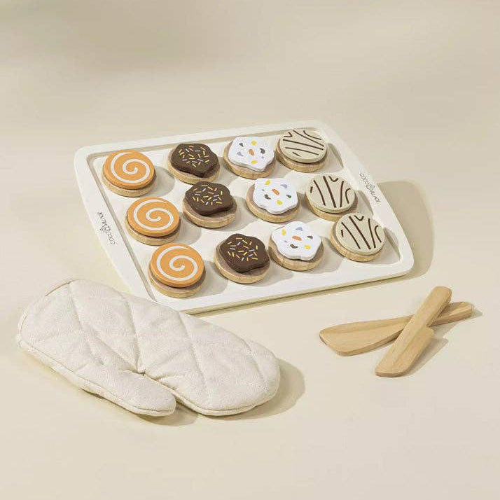 Houten Koekjes Speelset | Bakset met 12 verwisselbare koekjes en accessoires
