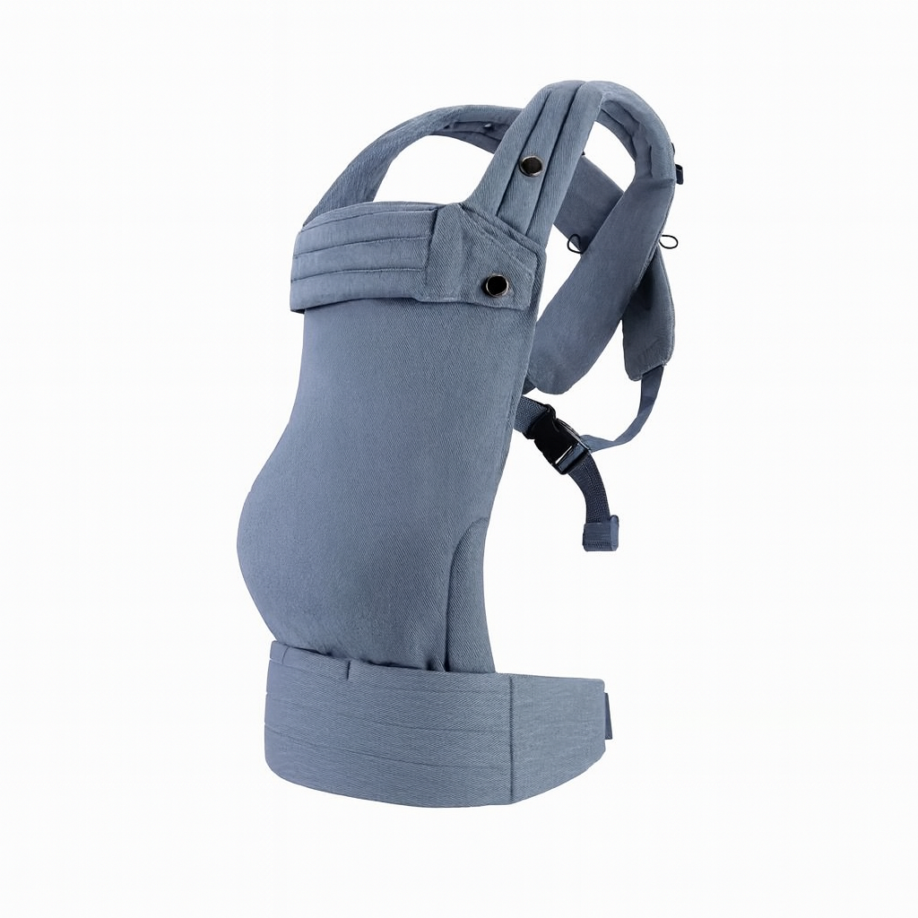 ergonomische-comfortabele babydrager - newborn-babyveilige draagzak-denim-